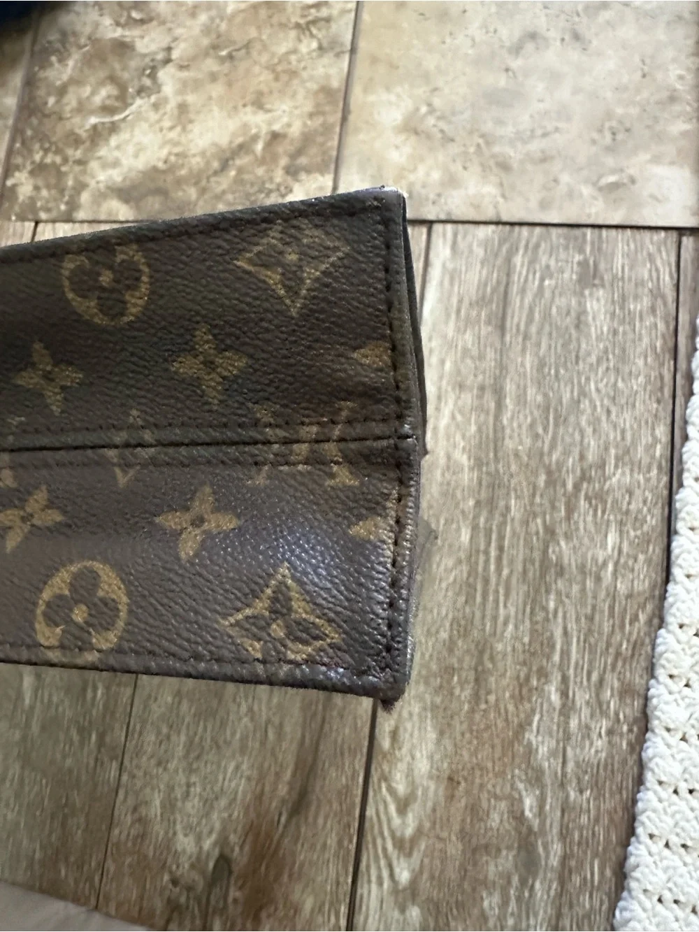 Vintage, 2002 Louis Vuitton Classic Brown/Tan Monogram Canvas Sac Plat Tote Bag